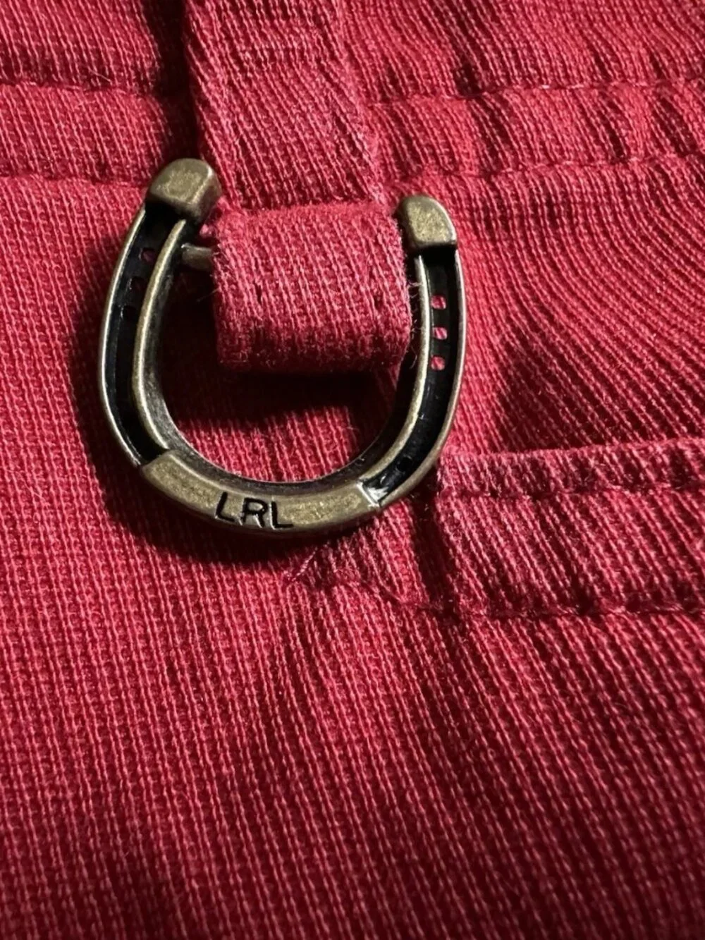 RARE Lauren Ralph Lauren Straight Leg Jeans Horseshoe Charm Suede Pocket Trim